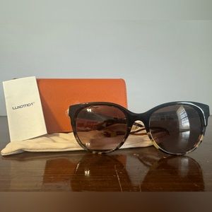 Tory Burch tortoise and olive green cat eye sunglasses